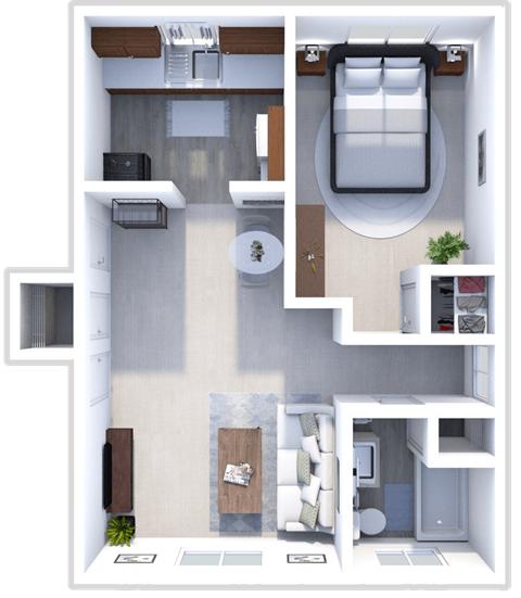 a floor plan of a one bedroom apartment